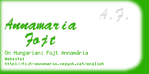 annamaria fojt business card
